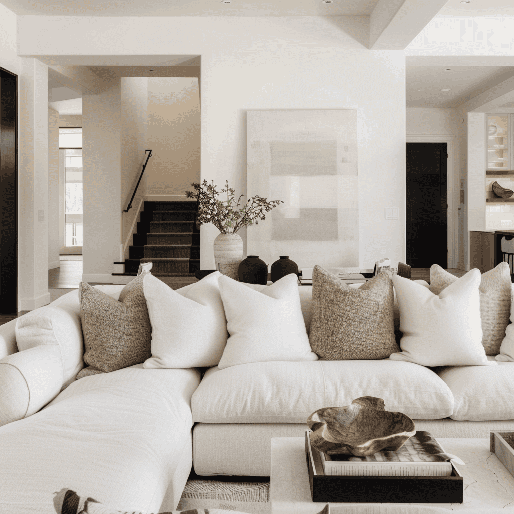 white couch living room color schemes
