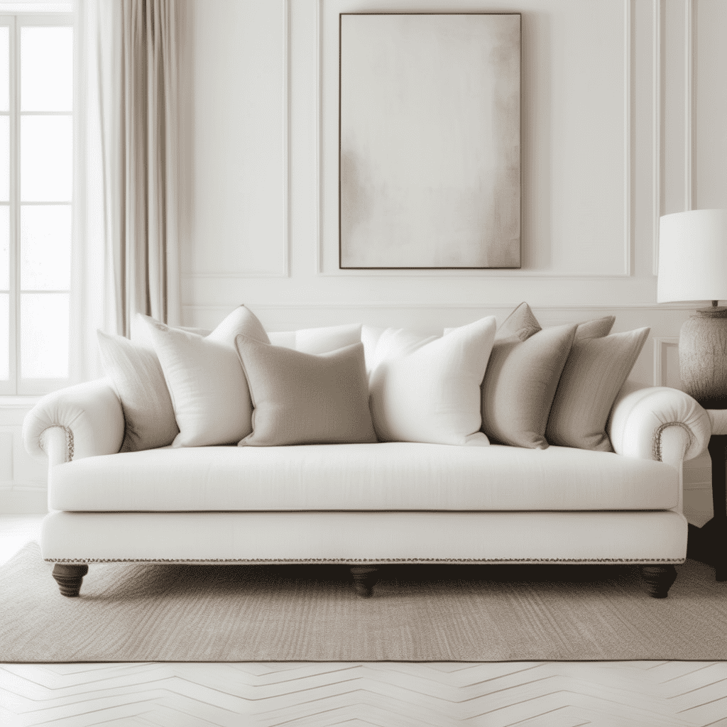 white couch living room decor