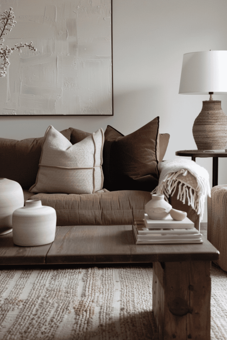 brown couch pillow ideas