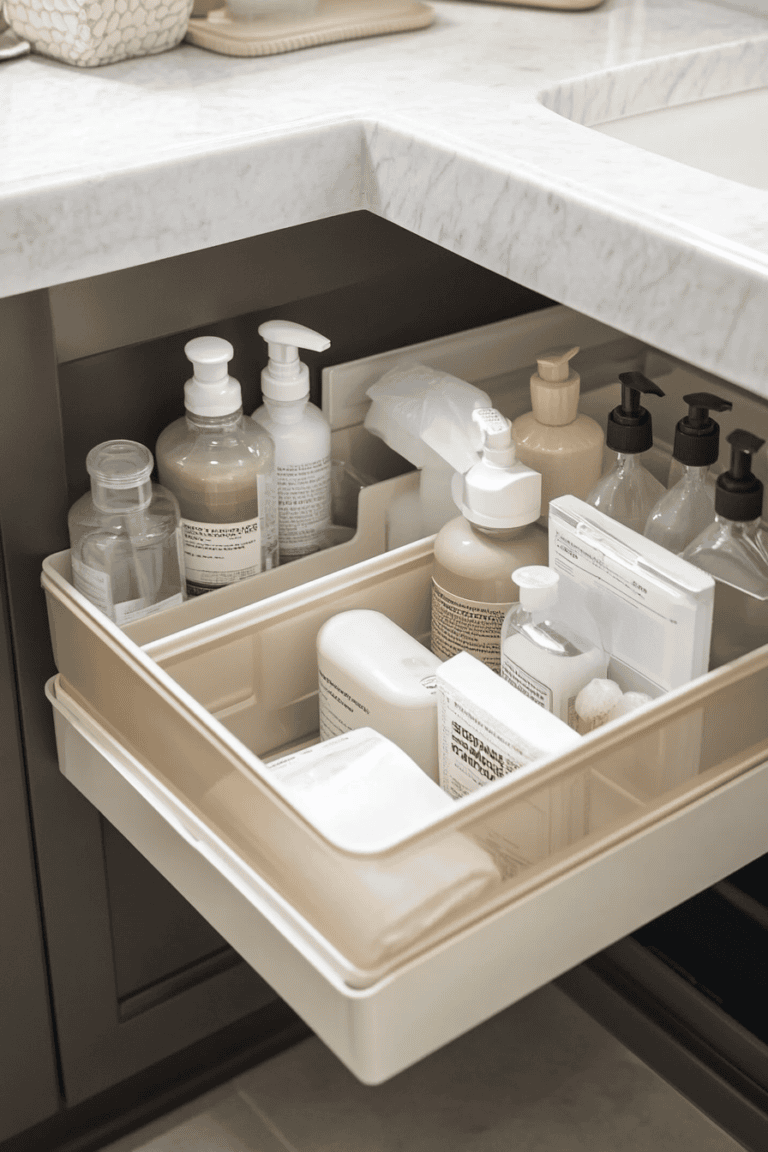 under the bathroom sink storage